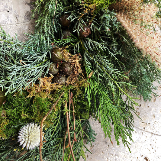 VORBESTELLUNG: Kranzbinde-Set aus Tannengrün und Trockenblumen zum selber binden